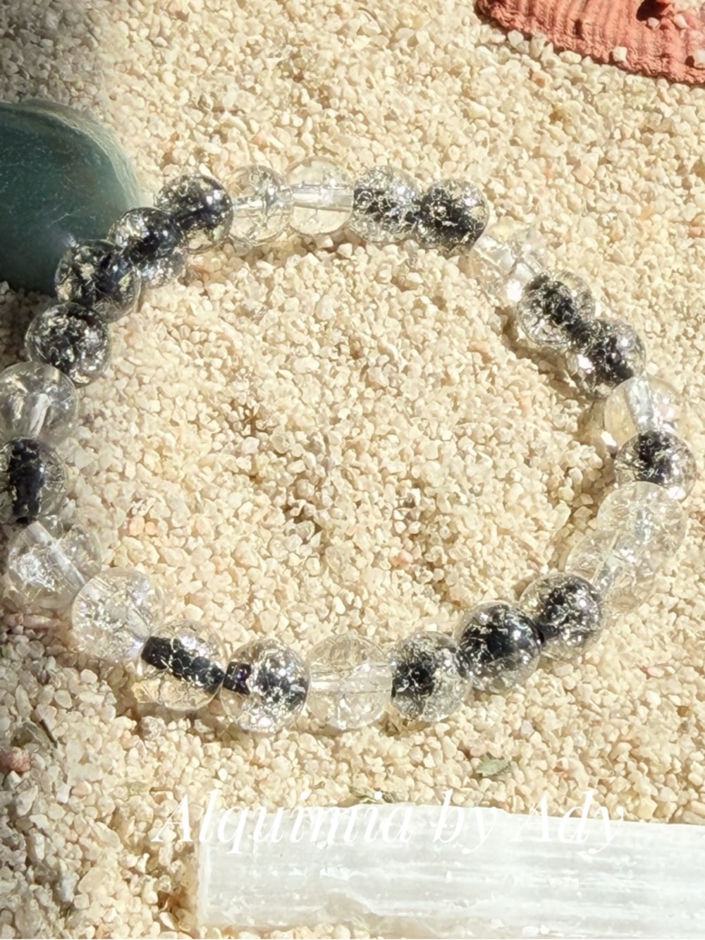 Alquimia Clear and Black Crackle quartz Bracelet